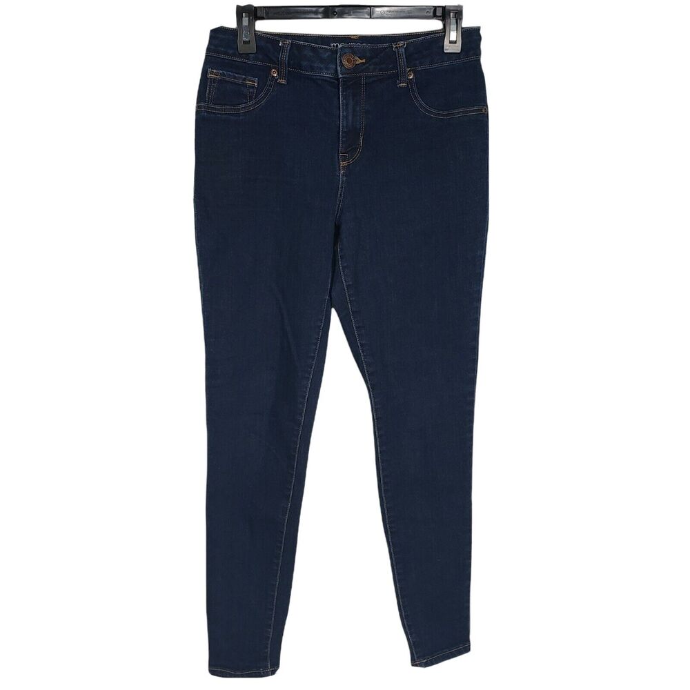 Maurices Womens Jeans Size Medium Reg Blue High Rise Stretch Dark Wash Skinny